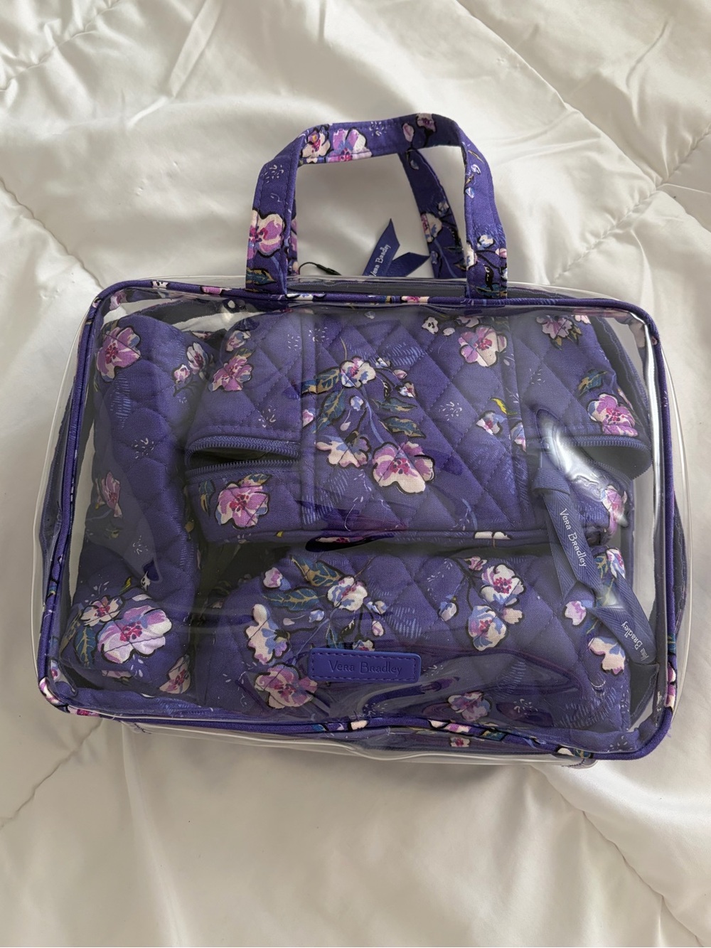 Vera Bradley Wild Roses 4-Piece Cosmetic Organizer Travel Bag Set Factory Sealed